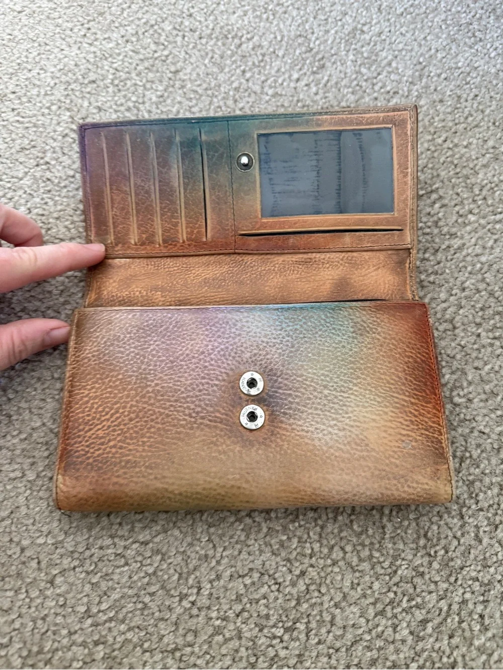 Anuschka Multicolor Leopard & Botanical Leather Wallet